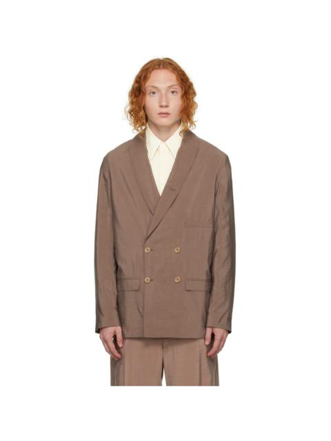 Lemaire Brown Belted Double-Breasted Blazer