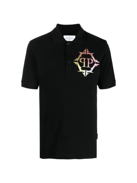 logo-print short-sleeved polo shirt