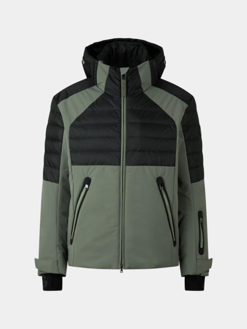 BOGNER Henik down ski jacket in Olive green/black