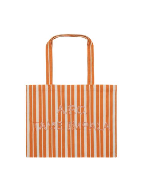 ショルダーバッグ・ポシェット APC Tame Impala Collection Shoulder Bag Orange Stripe COHEMM A.P.C. Orange & Off-White Tame Impala Edition Shopping Leash