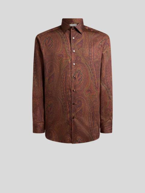 Etro COTTON SATIN SHIRT WITH ARNICA MOTIF