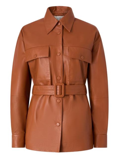 PINKO belted leather jacket