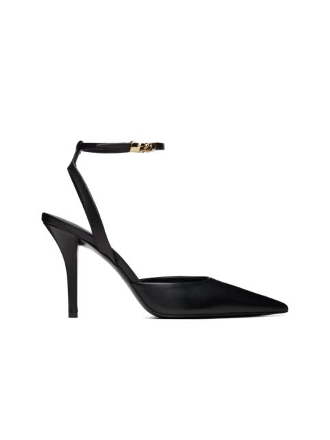 Balmain Black Leather Strappy Heels