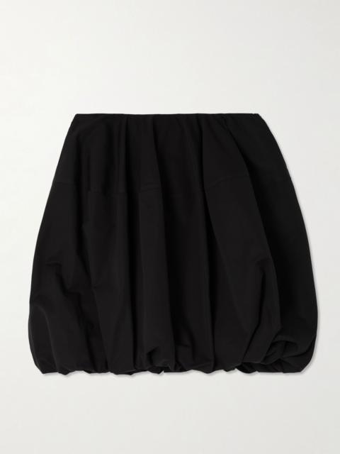 Alaïa Gathered cotton-poplin mini skirt Black