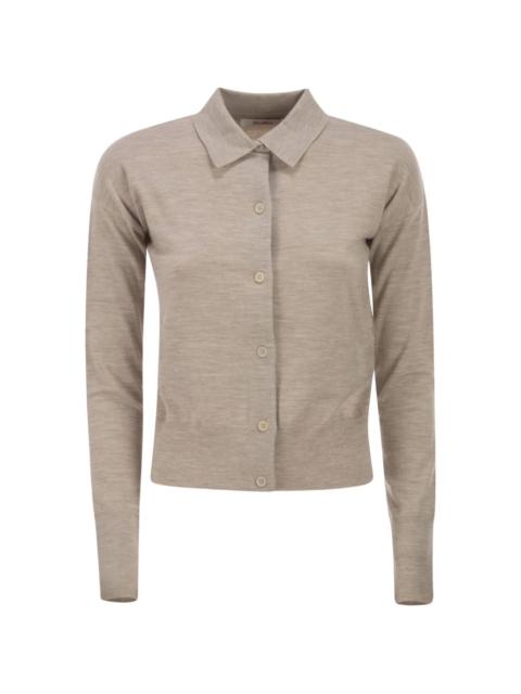 Max Mara shirt collar cropped wool cardigan