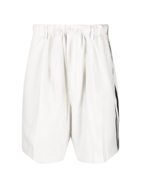 side-stripe cotton shorts