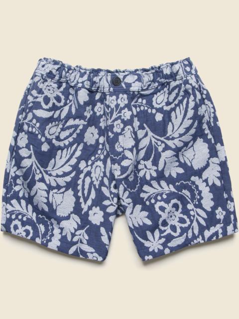 Wax London 7" Kurt Shorts - Floral Jacquard Blue
