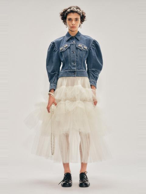 Simone Rocha Embellished Sculpted Draped Sleeve Jacket