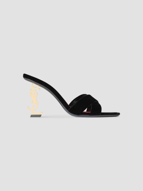 SAINT LAURENT Women's Opyum Mules in Velvet - Black