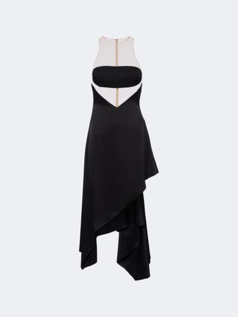David Koma Asymmetric mesh-paneled midi dress