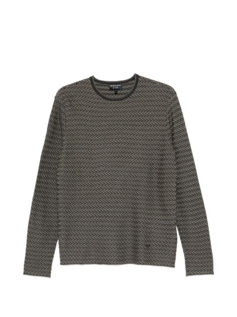EMPORIO ARMANI patterned round-neck sweater