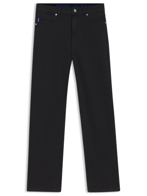 HUGO SLIM-FIT JEANS IN BLACK STRETCH DENIM