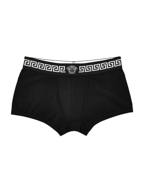 VERSACE Men's Greca Medusa Head Stretch-Cotton Trunk Brief - Black