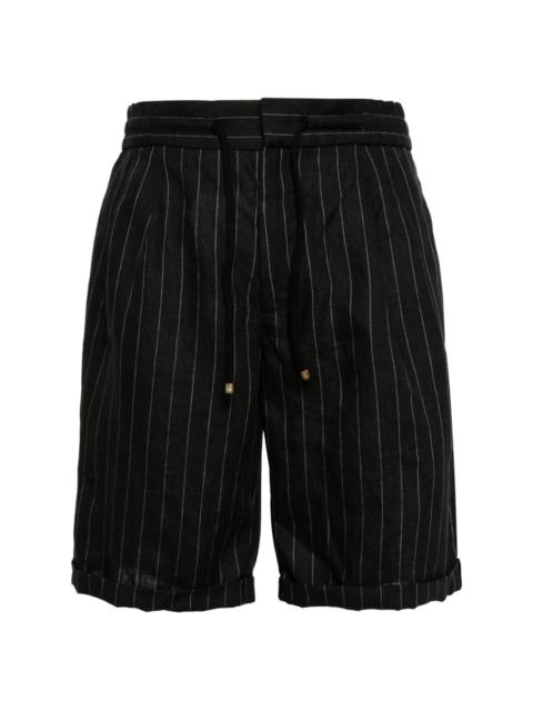 pinstripe linen shorts
