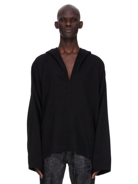 Rick Owens Black Concordians LS Hip Kaftan Coat