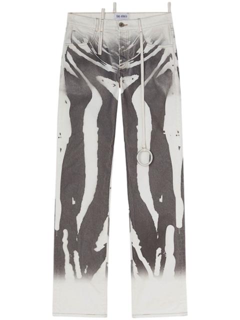 abstract-print jeans