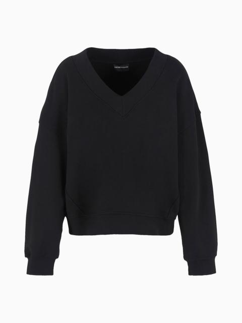 EMPORIO ARMANI ASV organic French terry V-neck sweatshirt