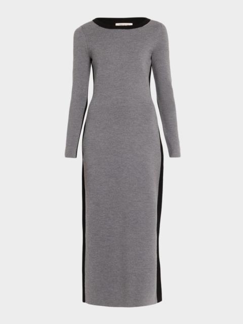 ZANKOV Angie Colorblock Long-Sleeve Ankle Dress