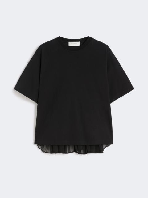 Sportmax SPIGA Cotton T-shirt with pleated back - BLACK