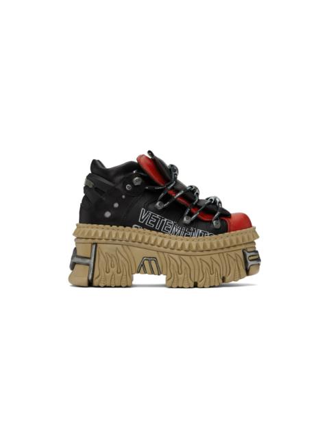 VETEMENTS Black & Red New Rock Edition Platform Sneakers