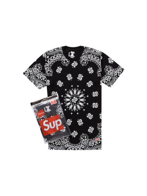 Supreme Hanes Bandana Tagless Tees (2 Pack) Black