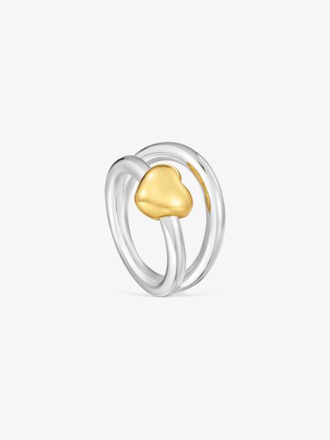 TOUS Two-tone heart-motif Double hoop ring TOUS Flechazo