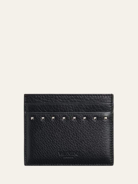Valentino Men's Leather Rockstud Card Holder