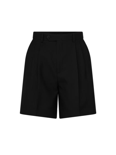 CELINE Triple-pleated shorts in wool gabardine