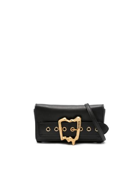 Moschino logo-engraved leather crossbody bag