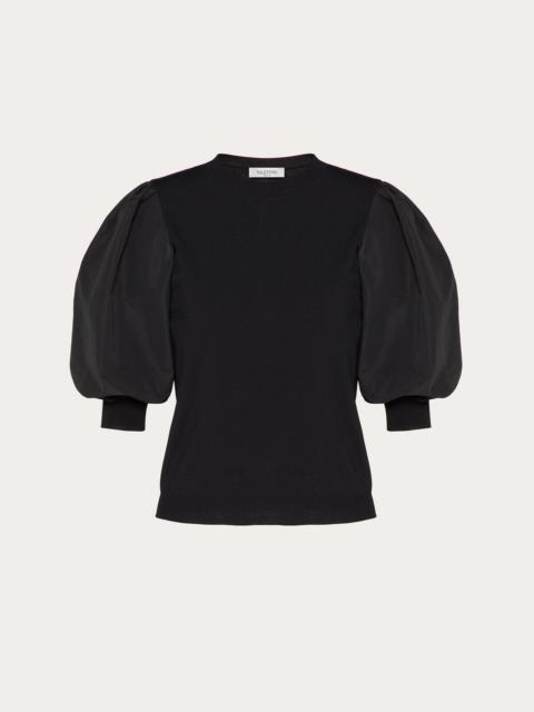 Valentino Stretch Viscose and Micro-Faille Sweater