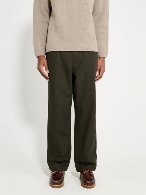 MARGARET HOWELL MARGARET HOWELL MHL WIDE WAISTBAND TROUSERS DRY COTTON CEDAR