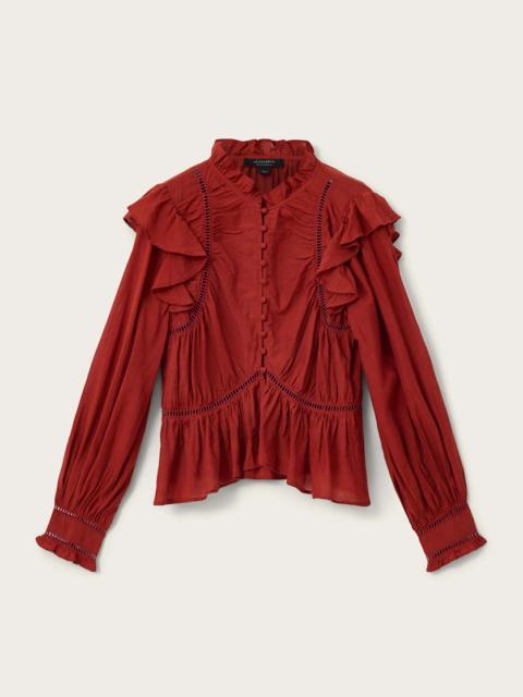 ALLSAINTS LIMA FRILL TOP