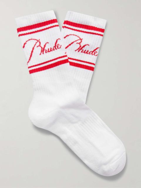 Rhude Ribbed Logo-Jacquard Cotton-Blend Socks