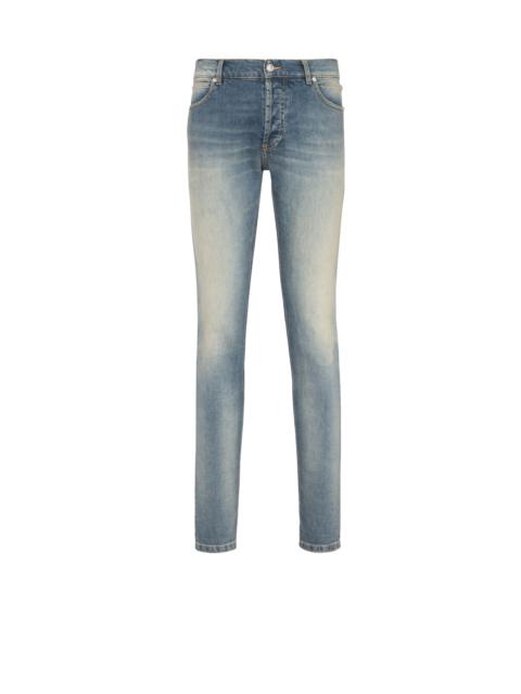 Balmain Slim cut faded cotton jeans