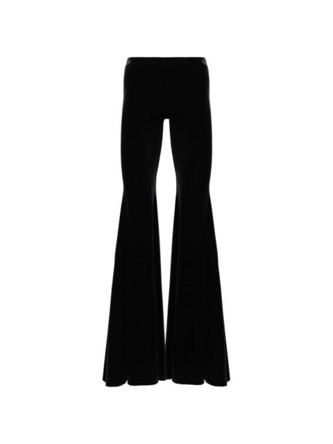 velour flared trousers