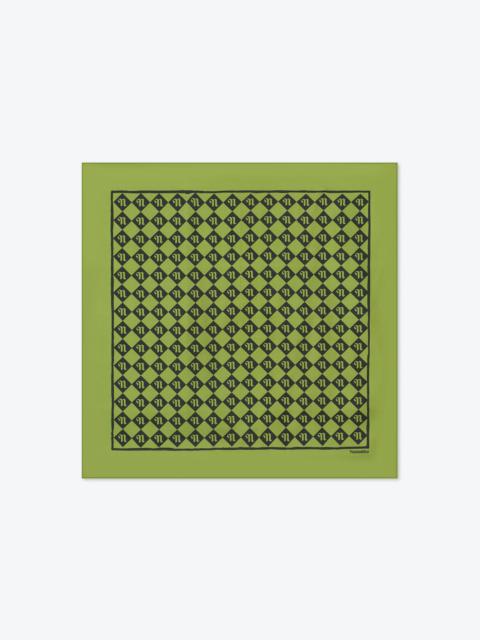 Nanushka SHOUL - Printed silk scarf - Diamond check green