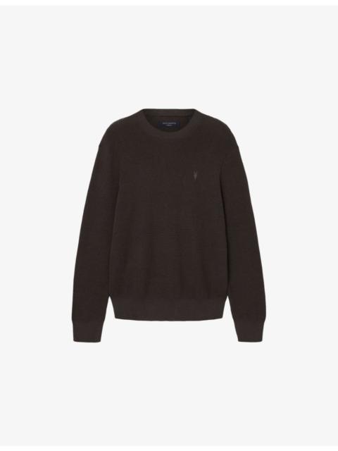 ALLSAINTS Aspen Logo-Embroidered Cotton and Wool-Blend Jumper