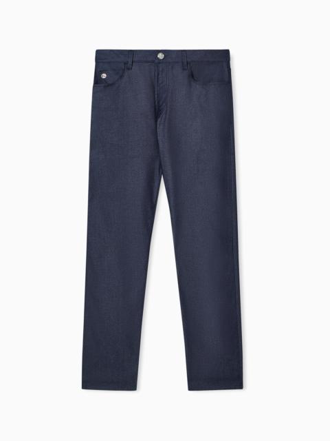 GIORGIO ARMANI STRETCH COTTON DENIM TWILL JEANS
