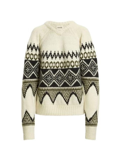 KHAITE The Nalani patterned intarsia-knit jumper