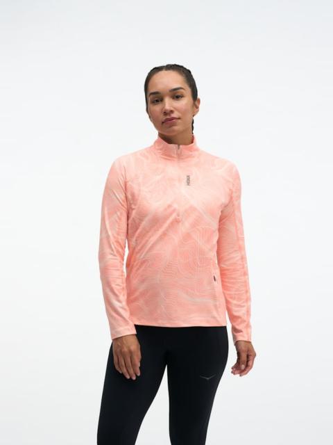 HOKA Women's SkyForm Half Zip in Sunstone Prt