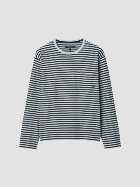 rag & bone Men's Boxy Stripe Cotton Crewneck T-Shirt - Light Blue Multi