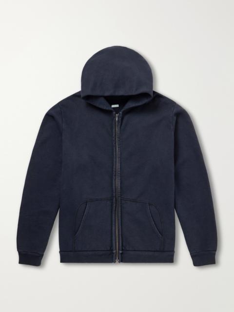 A.PRESSE Vintage Cotton-Jersey Zip-Up Hoodie