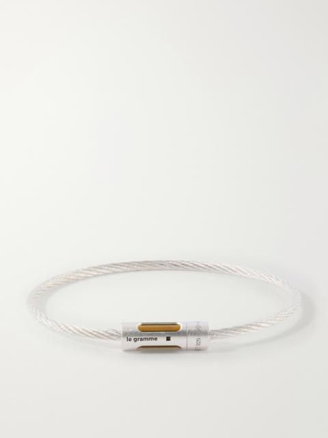 le gramme 9g Punched Sterling Silver Cable Bracelet