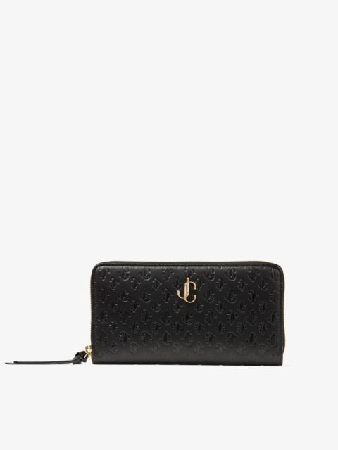 JIMMY CHOO Pippa
Black JC Monogram Pattern Wallet with JC Emblem