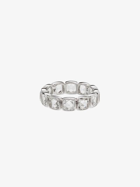 TOM WOOD sterling silver Cushion Band Rock Crystal ring