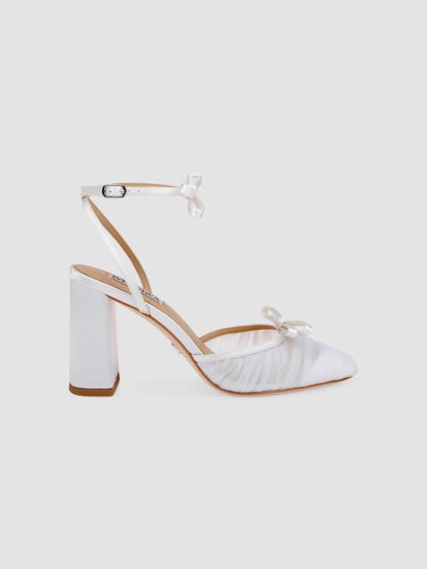 BADGLEY MISCHKA Women's Rebeca 85MM Bow-Detail Tulle & Satin Pumps - White Satin