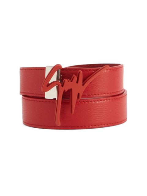 Giuseppe Zanotti Giuseppe grained-texture leather belt