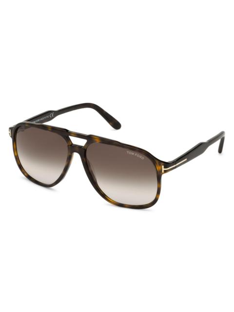 TOM FORD Men's Raoul 62MM Navigator Sunglasses - Dark Havana