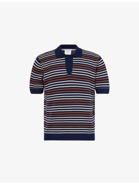 PERCIVAL Douglas Boxy-Knit Cotton Polo Shirt