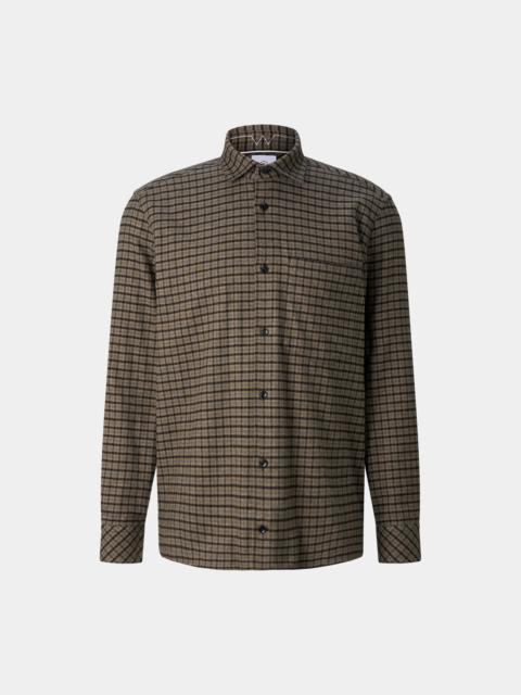 BOGNER Hardy Cotton Flannel Shirt in Beige/Charcoal Gray